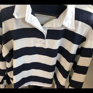 Harlow Grey Rugby stripe polo
